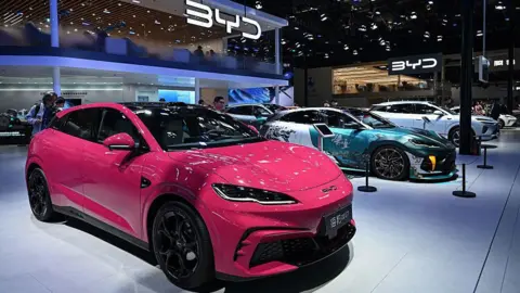 Getty Images A BYD Seal 06 GT is seen on display on the opening day of the Beijing Auto Show