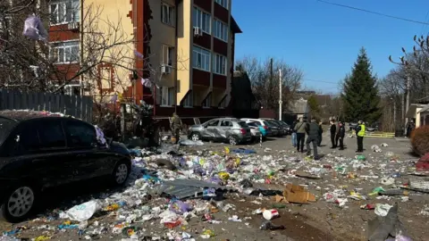 National Police of Ukraine/Telegram The aftermath of the explosion in Bucha