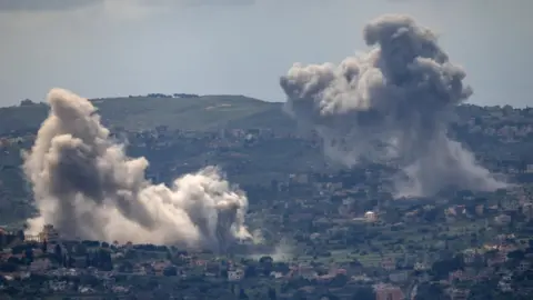 Reuters Smoke rises following explosions in southern Lebanon, near the Israel-Lebanon border, as seen from northern Israel (28 April 2026)