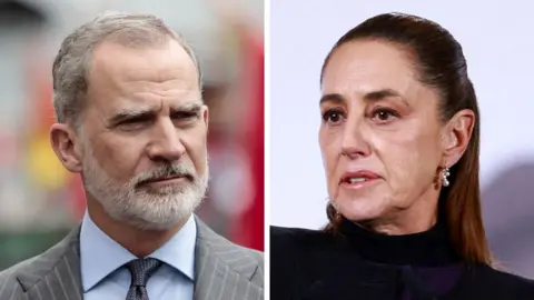 Anadolu via Getty Images/Reuters Two images of a man with a grey beard and blue shirt on the left and a woman with brown hair and a black top on the right