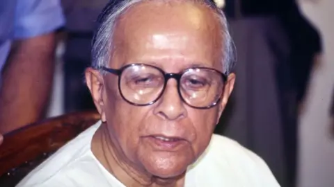 Sondeep Shankar/Getty Images Jyoti Basu, a founding member of Communist Party of India (Marxist) and a long serving Chief Minister of West Bengal. (Photo by Sondeep Shankar/Getty Images)