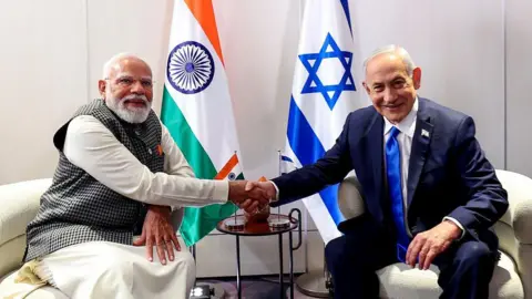 Getty Images Indian Prime Minister Narendra Modi meets with Prime Minister of Israel Benjamin Netanyahu in New Delhi, India on February 25, 2026.