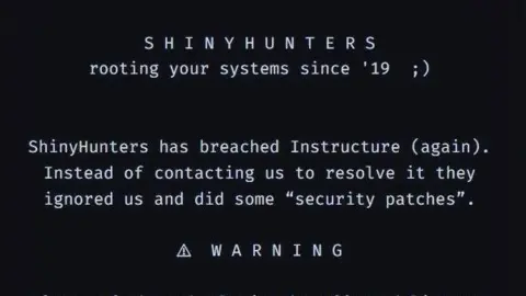 A ransom note demanding payment in bitcoin appeared on screens during a cyber-hacking incident on the cloud-based platform Canva. 