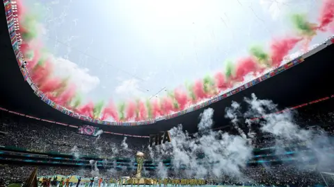 Getty Images Fireworks display during the Opening Ceremony ahead of the FIFA World Cup 2026 Group A match between Mexico and South Africa at Mexico City Stadium on June 11, 2026 in Mexico City, Mexico