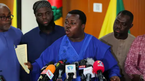Reuters Ghanaian Member of Parliament and sponsor of the Human Sexual Rights and Family Values Bill, Reverend John Ntim Fordjour, addresses the press on the day lawmakers vote on the bill, in Accra, Ghana.