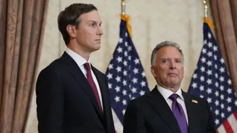 Reuters (From left to right): Jared Kushner, US President Donald Trump's son-in-law, and US special envoy Steve Witkoff. Photo: 12 April 2026
