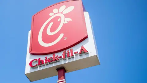 Getty Images Chick-fil-A restaurant logo seen in Houston, Texas.