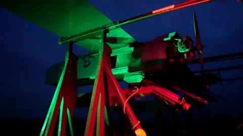BBC/Moose Campbell Ukraine's long range drone is prepared before take off
