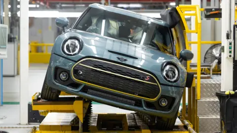 Getty Images A Mini Cooper S on the production line at BMW's final assembly plant in Cowley near Oxford, UK, on 11 September, 2023.