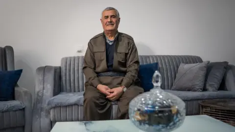 Matthew Goddard/BBC Mustafa Mauludi, vice-president of the Kurdistan Democratic Party of Iran (KDPI), in northern Iraq