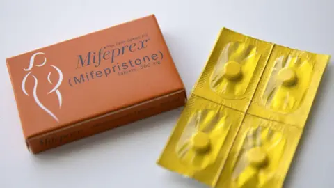 Getty Images Mifepristone and Misoprostol pills are pictured Wednesday, Oct. 3, 2018, in Skokie, Illinois.