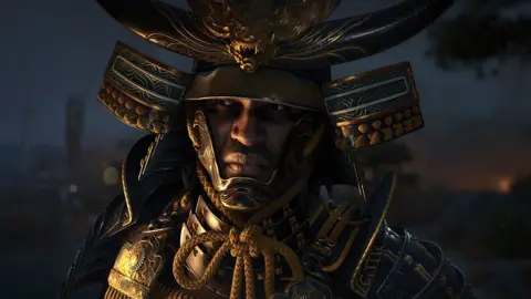 Ubisoft A still of a male character dressed in a 16th century outfit, with a golden head piece.