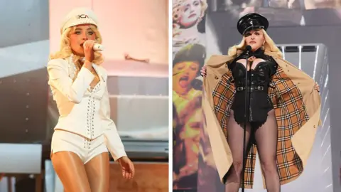 Getty Images Sabrina Carpenter and Madonna 
