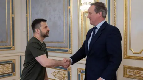 Ukrainian Presidential Press Office/PA Wire Foreign Secretary Lord David Cameron meeting Ukrainian President Volodymyr Zelensky in Kyiv, Ukraine