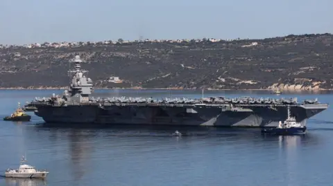Reuters USS Gerald R. Ford aircraft carrier in Souda Bay on the island of Crete