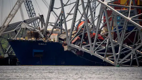 Getty Images The Dali cargo ship crashes into the Francis Scott Key Bridge