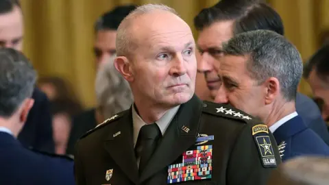 Getty Images Army Chief of Staff Randy George wearing a military uniform during an event at the White House