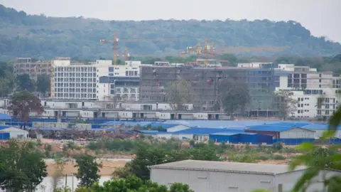 Lulu Luo/BBC A massive scam compound, just inside Cambodia in a border town called O Smach