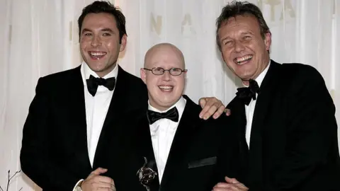 Dave Hogan/Getty Images David Walliams, Matt Lucas and Anthony Head pose with an award in 2006 