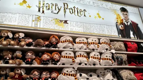 Getty Images Harry Potter merchandising at Miniso, a toy store with plush toys and various merchandise in Madrid, Spain.