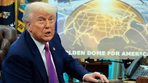 Getty Images President Donald Trump speaks in the Oval Office at the White House on May 20, 2025 in Washington, DC, presenting a posted for