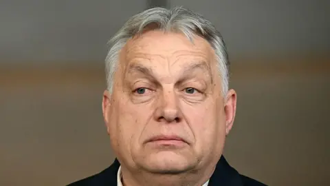 AFP via Getty Images Headshot of Hungarian Prime Minister Viktor Orbán. He has short, grey hair.