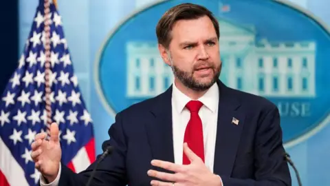 Reuters U.S. Vice President JD Vance speaks during a press briefing at the White House in Washington
