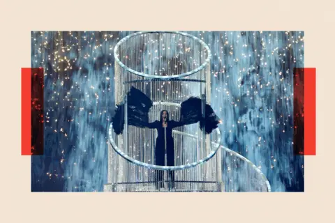 Reuters Yuval Raphael, representing Israel, performs "New Day Will Rise", during the Grand Final of the 2025 Eurovision Song Contest in Basel, Switzerland.