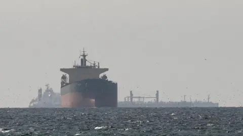 Reuters Ships in the Strait of Hormuz on 14 April