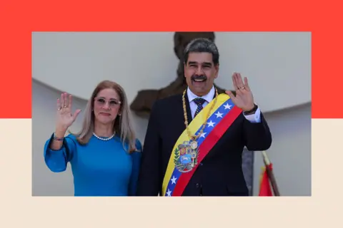 Getty Images President of Venezuela Nicolas Maduro and his wife Cilia Flores 