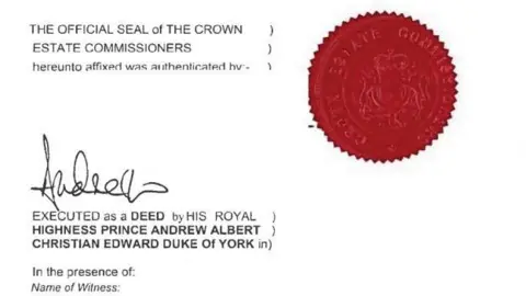 Crown Estate Lease signed by Andrew Mountbatten-Windsor in 2020 for East Lodge