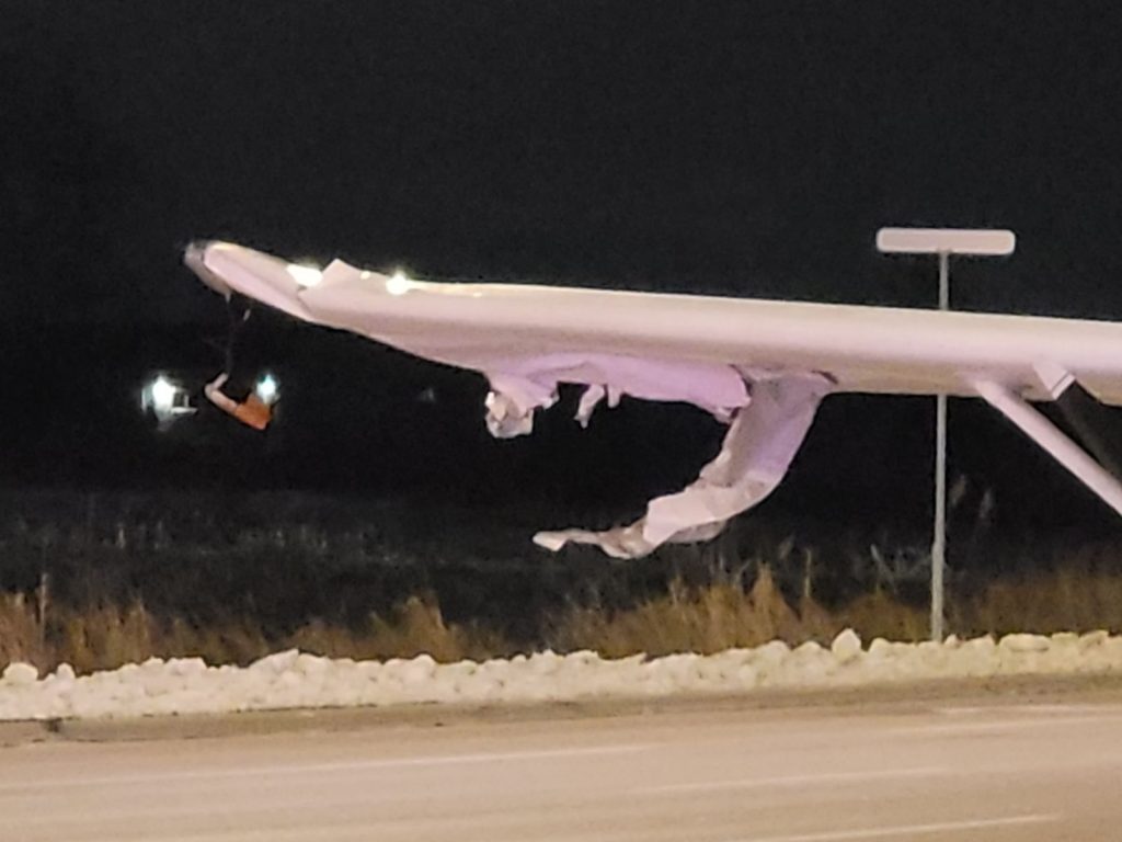 The scene in Ajax where a plane made an emergency landing on January 15, 2024. (Douglas Boyd/CITYNEWS)