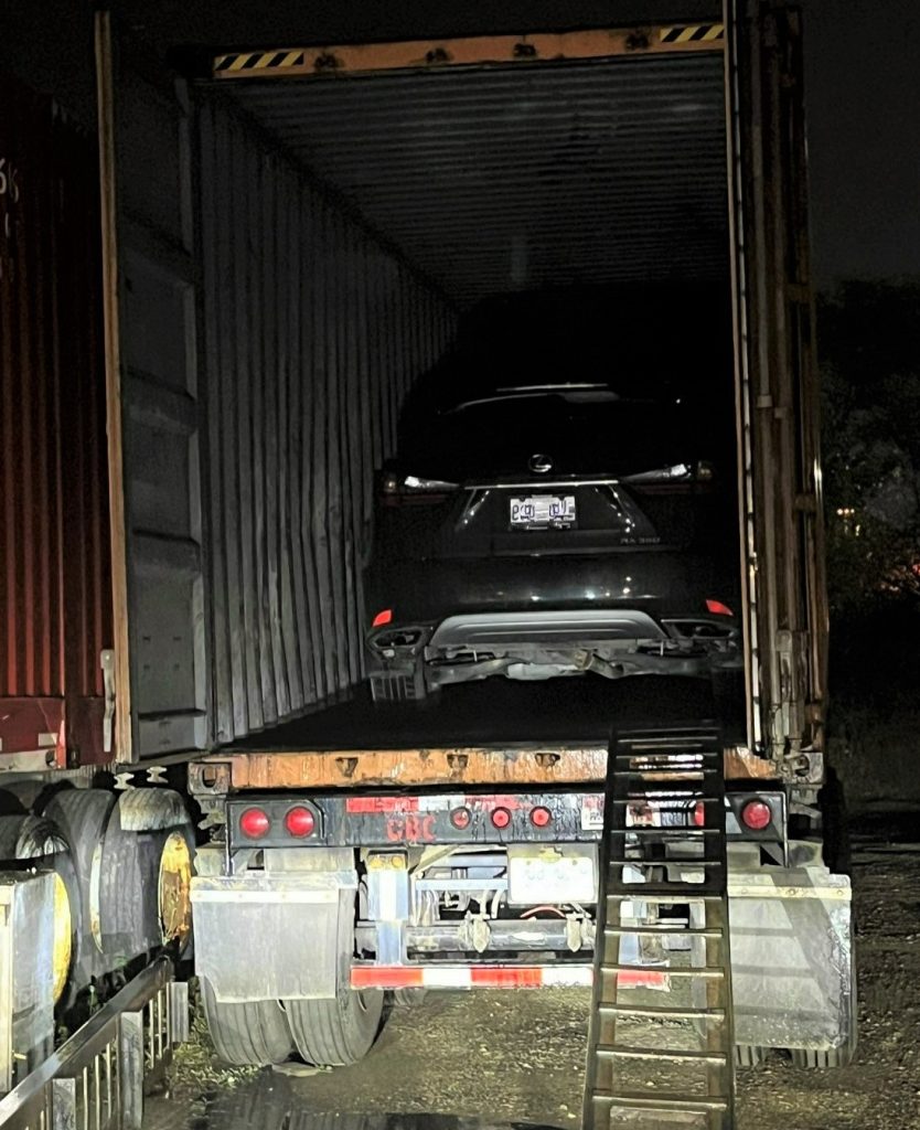 A shipping container that holds a stolen vehicle recovered by York police from "Project Mamba". (York Regional Police)