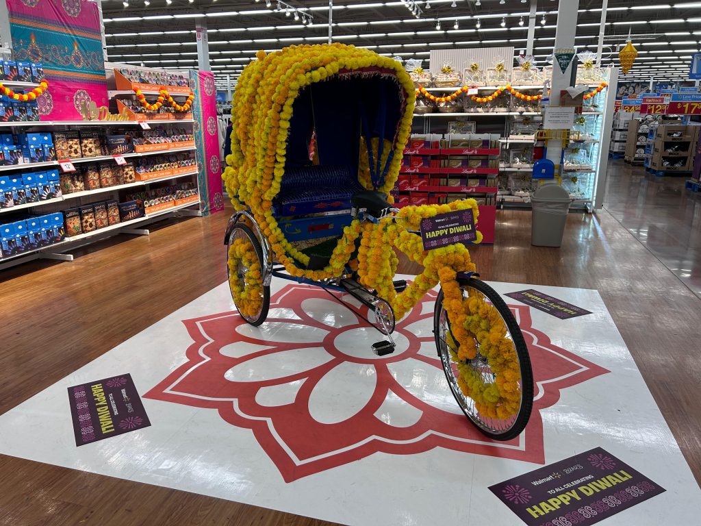 Walmart display of Diwali products.