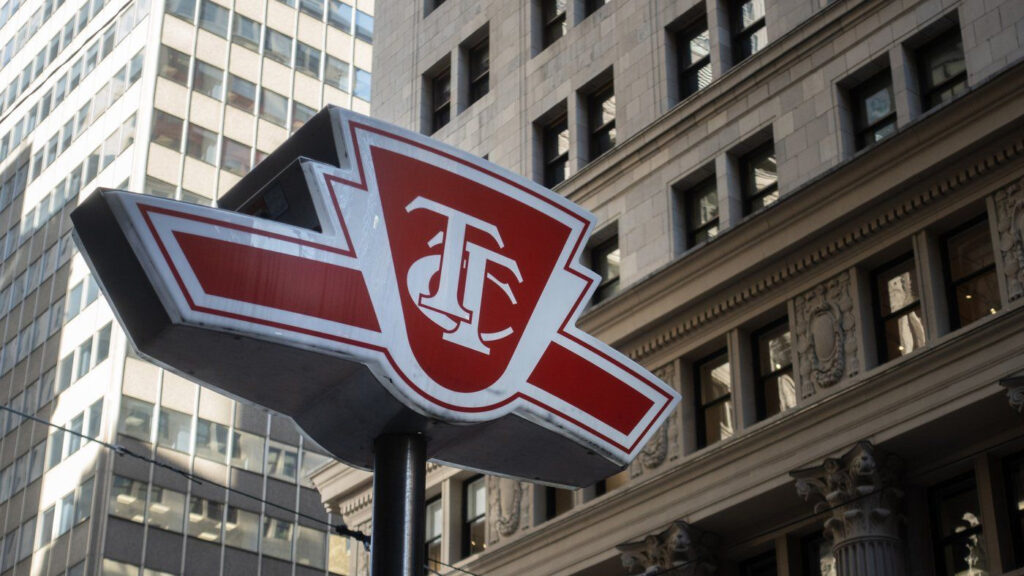 A Toronto Transit Commission sign is shown