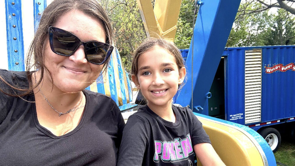 Chantelle Bissaillion, left, and her daughter Amelia are shown