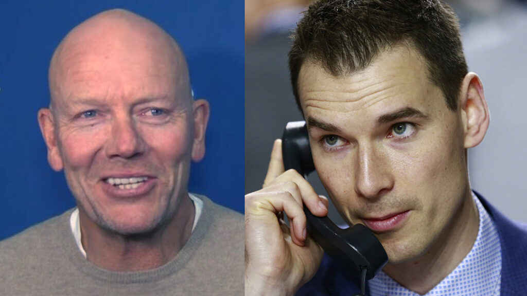 Former Toronto Maple Leafs great Mats Sundin and former Phoenix Coyote general manager John Chayka are seen