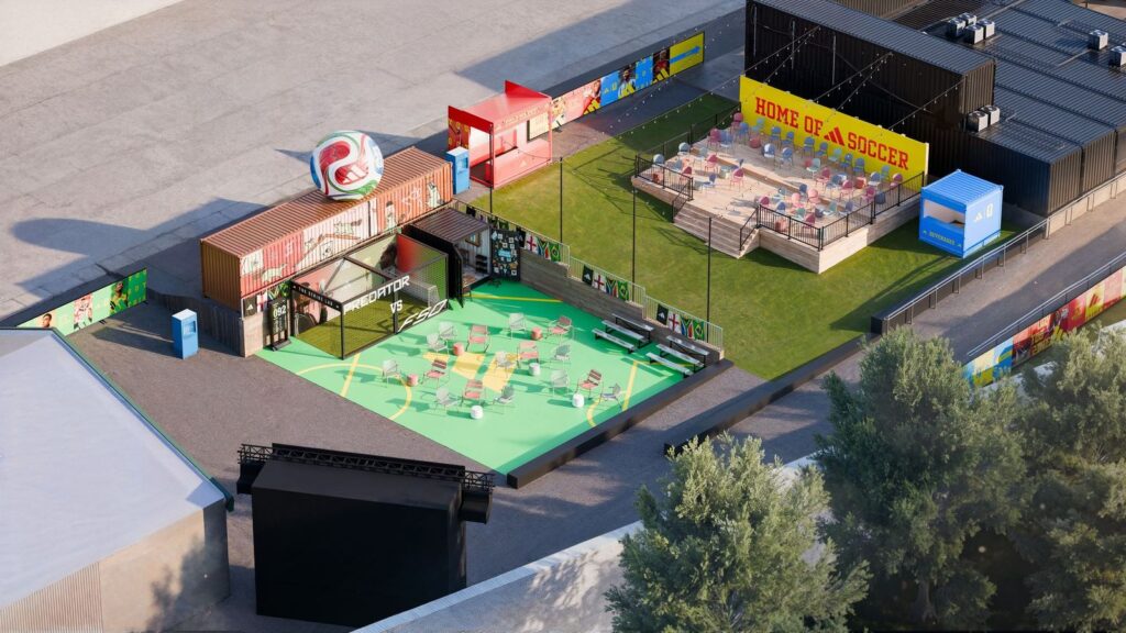 Rendering of adidas Home of Soccer at STACKT market in Toronto (Image supplied by: Burson Global Communications Agency)