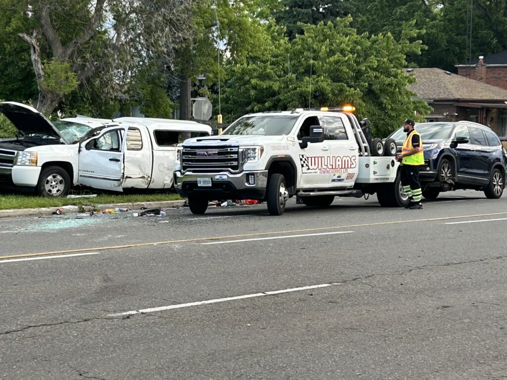 A multi-vehicle crash at Danforth Road and Brimley Road in Scarborough on June 17, 2026