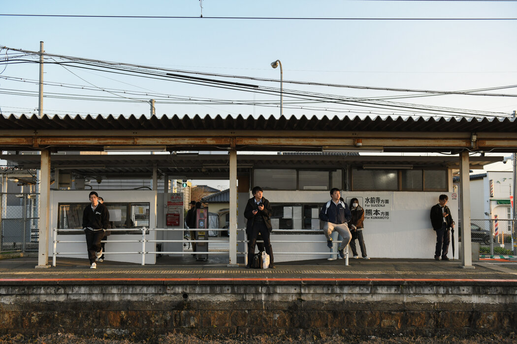 菊陽町的原水火車站。