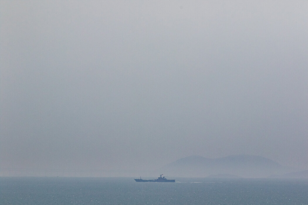 2023年4月,一艘中國海軍艦艇在台灣附近進行軍事演習。