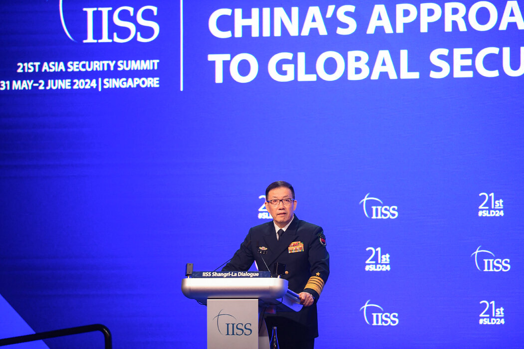 中國國防部長董軍週日在新加坡的香格里拉對話上發表講話，反對美國支持台灣。