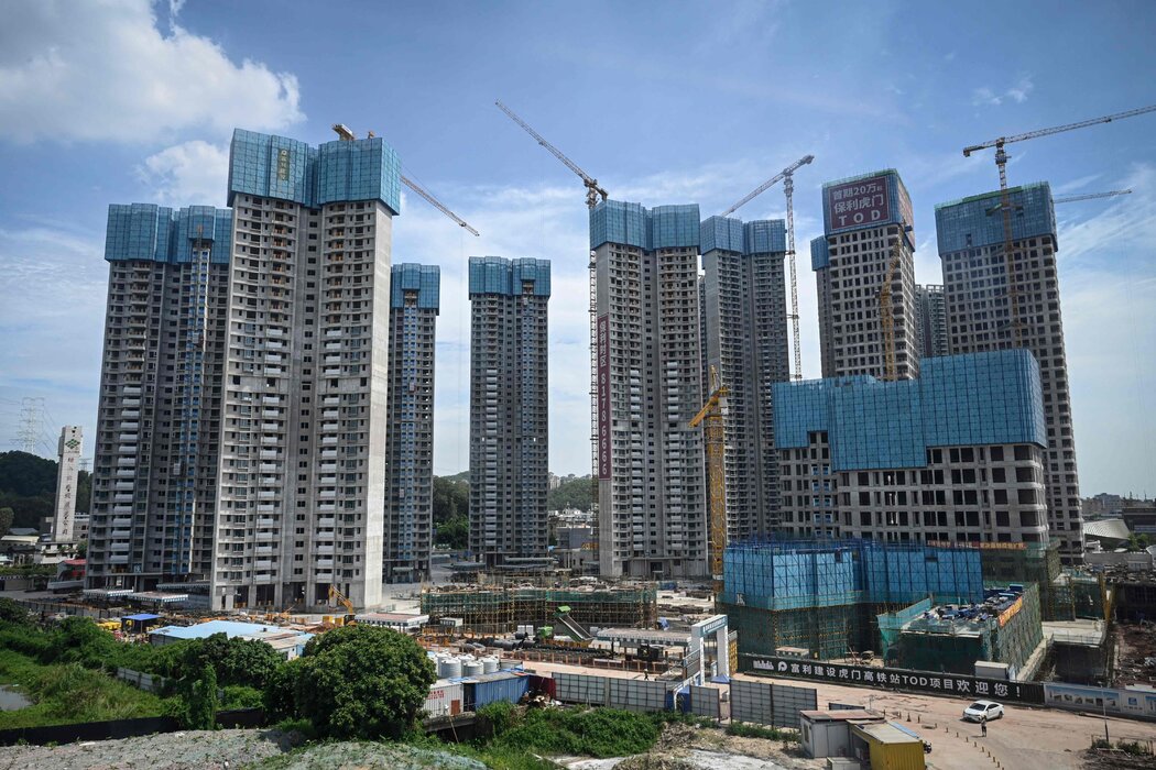 2022年,中國房地產開發商保利集團在廣東東莞正在建設的小區。