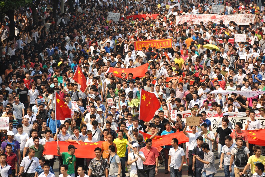 2012年,深圳的抗日遊行。