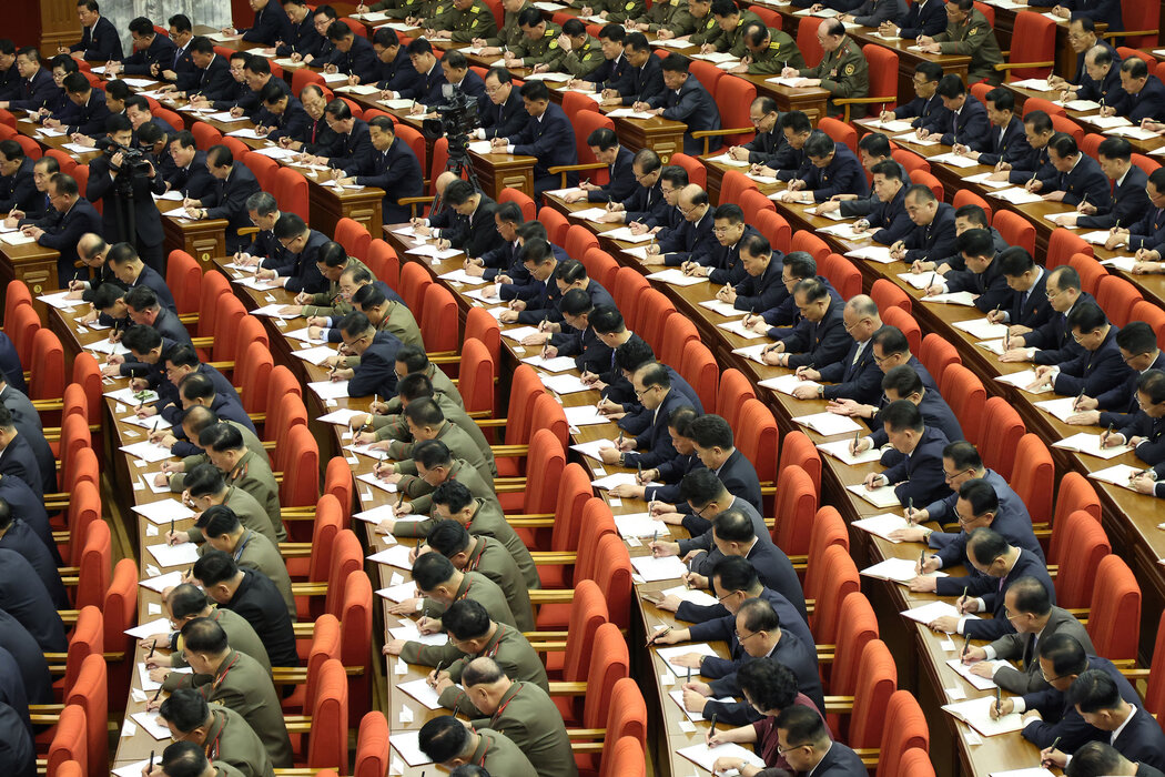 朝鮮官媒提供的據稱是勞動黨會議的照片。