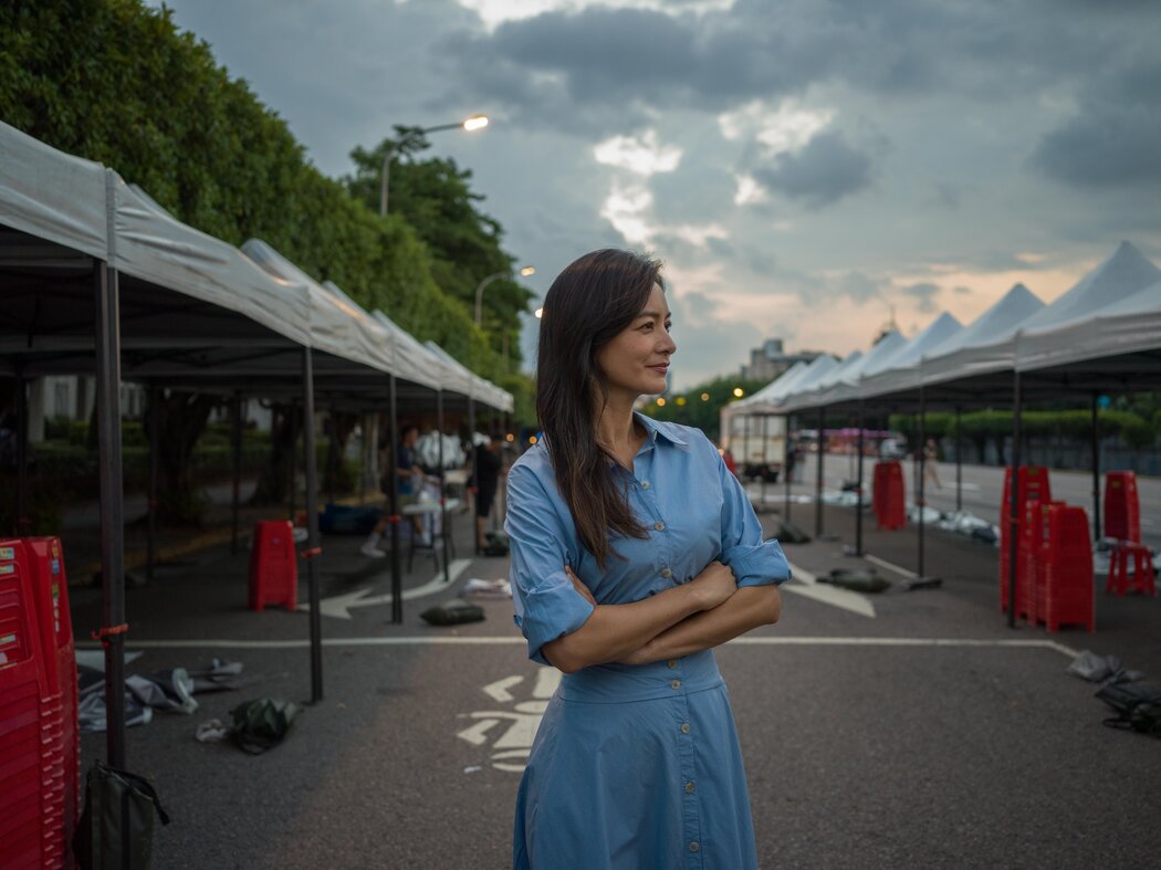 謝怡芬在劇中飾演台灣候任總統。