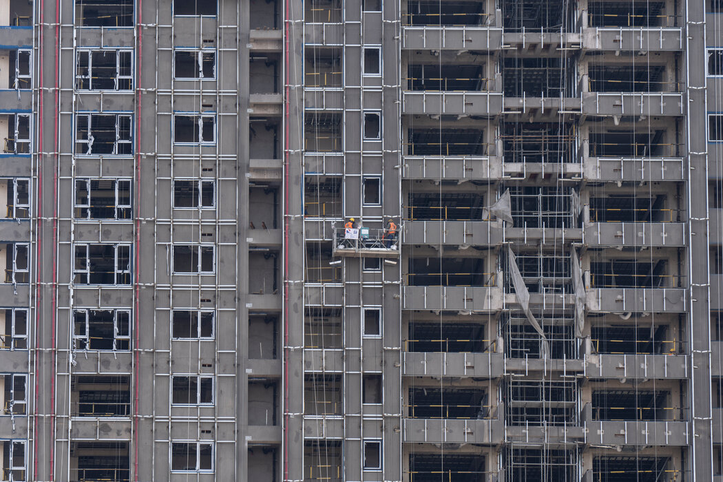 上海的一個住宅開發項目。中國的房地產危機已令地方政府的收入大幅減少。