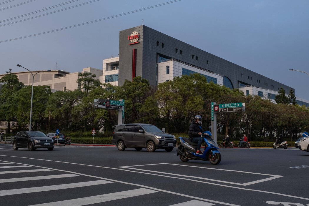 台南的台灣半導體製造公司大樓。台積電是全球最先進的晶片製造商。
