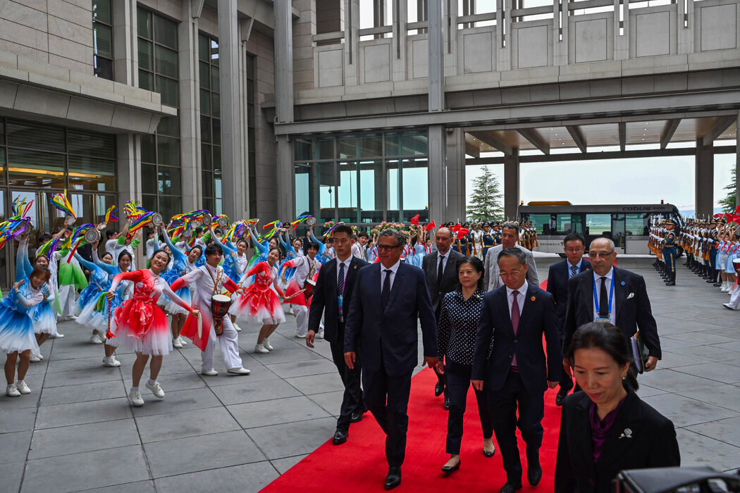摩洛哥首相阿赫努什（紅毯左二）於去年9月訪問北京。