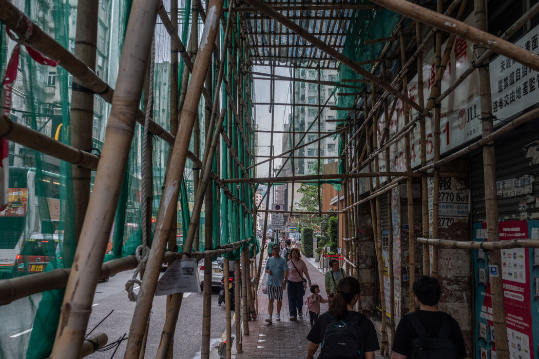 竹棚架是這座高密度都市的景觀的一部分。